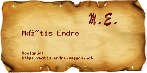Mátis Endre névjegykártya